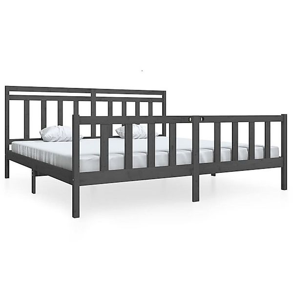 vidaXL Bettgestell, Massivholzbett Grau 200x200 cm günstig online kaufen