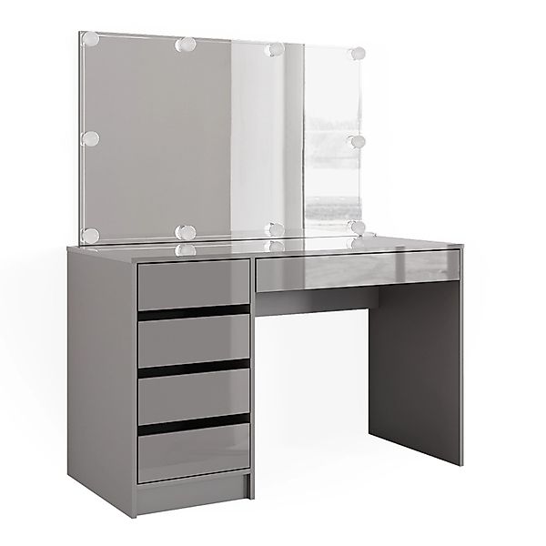 Vicco Schminktisch Sherry Grau 120 cm mit LED Beleuchtung günstig online kaufen