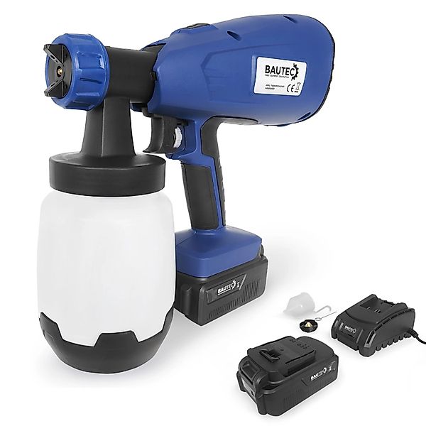 BAUTEC Akku-Farbsprühgerät inkl. 1 Akku 1000ml 3 Sprühbilder für Farben Lac günstig online kaufen