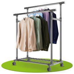 Juskys Kleiderständer, (Stangen stufenlos höhenverstellbar & günstig online kaufen