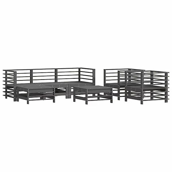 vidaXL 7-tlg Garten-Lounge-Set Grau Massivholz Kiefer Modell 32 günstig online kaufen