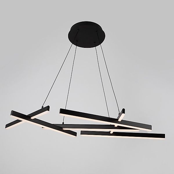 LED Pendelleuchte Line in Schwarz 6x 75W 21000lm günstig online kaufen