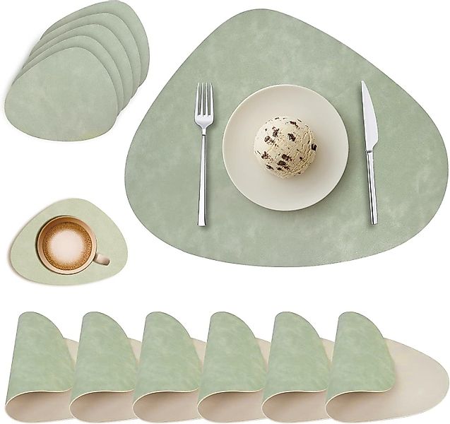 BlingBin Platzset Rutschfest Platzdeckchen Lederoptik 6er günstig online kaufen
