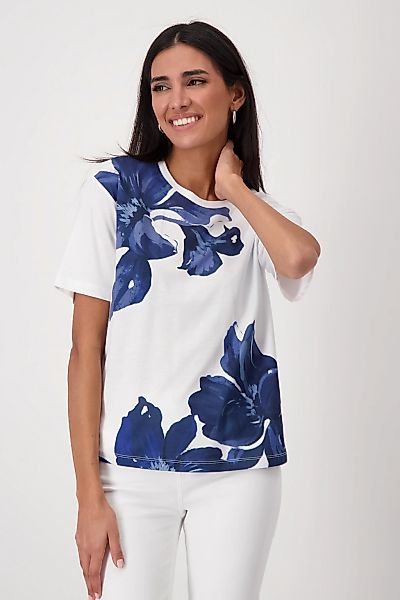 Monari T-Shirt "Shirt Blumen plaziert", Mit Rundhalsausschnitt günstig online kaufen