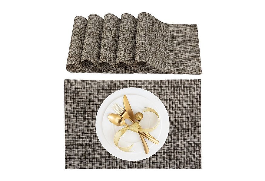 relaxdays Platzset Tischset 6-teilig, braun günstig online kaufen