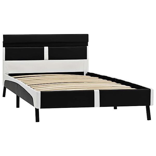 vidaXL Bettgestell mit LED Schwarz Kunstleder 90x200 cm 280302 günstig online kaufen