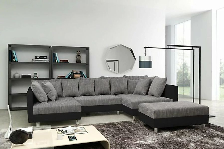 Küchen-Preisbombe Sofa Wohnlandschaft Couch Ecksofa Eckcouch schwarz / hell günstig online kaufen
