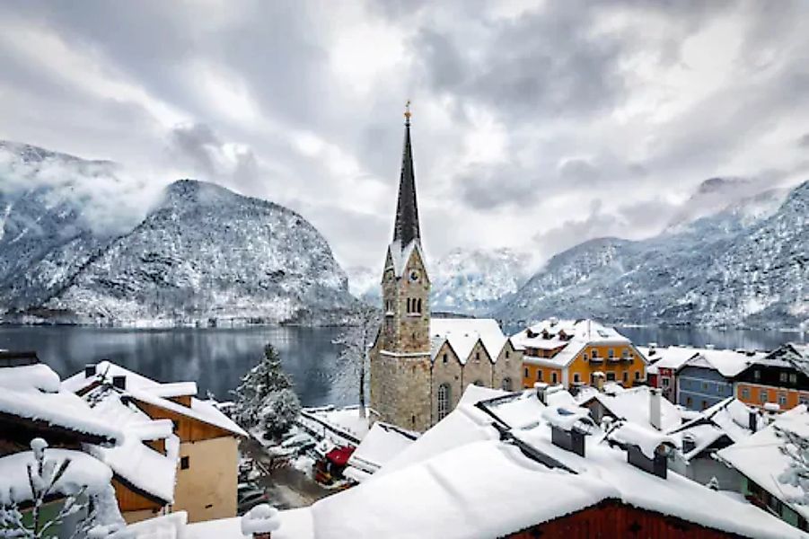 Papermoon Fototapete »Dorf im Schnee« günstig online kaufen