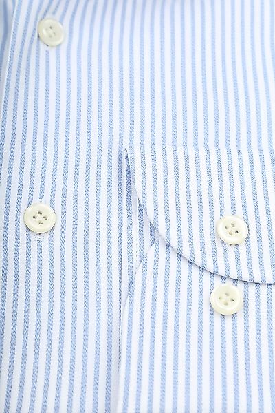 Profuomo Hemd Extra Lange Ärmel Travel Streifen Hellblau - Größe 38 günstig online kaufen