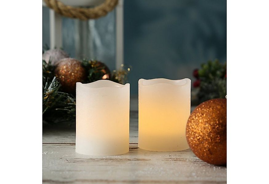 MARELIDA LED-Kerze LED Kerzenset Mini Echtwachs flackernd mit Batterien H: günstig online kaufen