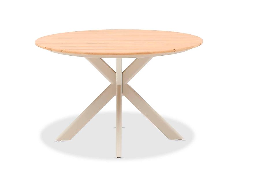 XX Runder Esstisch mit Teak Oberfläche Outdoor Mokka günstig online kaufen