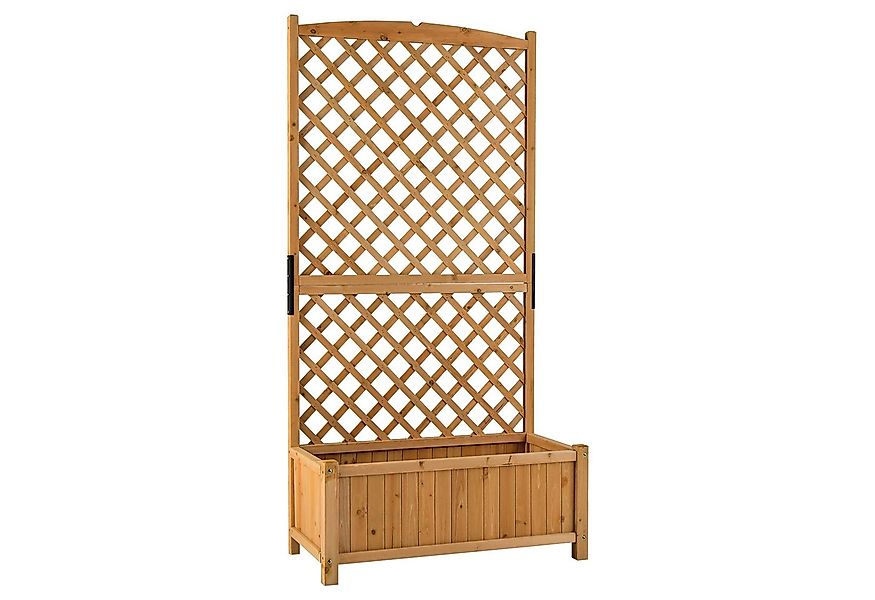 COSTWAY Blumenkasten, mit Spalier, Rankgitter & Drainageloch, Tannenholz günstig online kaufen