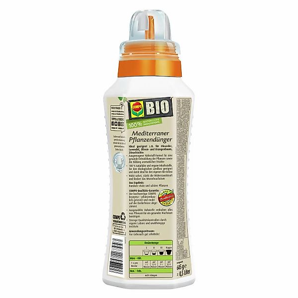 Compo Bio-Pflanzendünger Mediterran 500 ml günstig online kaufen