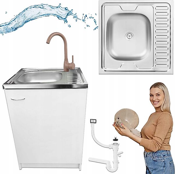 STAMAR Spülenschrank Küchenschrank 60x60cm Weiß Spüle günstig online kaufen