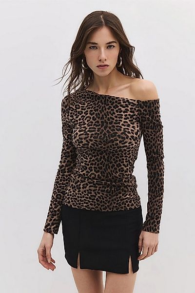 No Matter What Blusentop Bluse mit asymmetrischem Kragen und Leopardenmuste günstig online kaufen