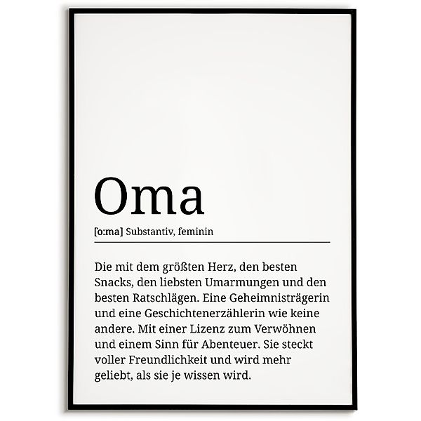 Tigerlino Poster Oma Definition Wandbild Großmutter günstig online kaufen