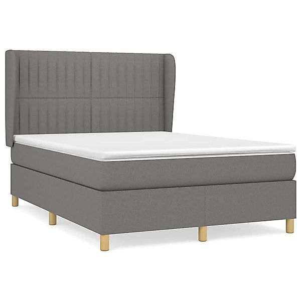 vidaXL Boxspringbett mit Matratze Dunkelgrau 140x200 cm Stoff1372779 günstig online kaufen