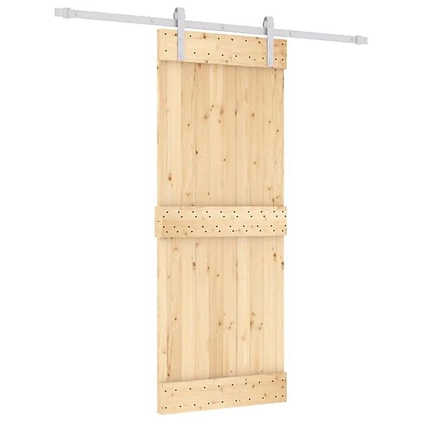 vidaXL Schiebetür mit Beschlag 80x210 cm Massivholz Kiefer 3203027 günstig online kaufen