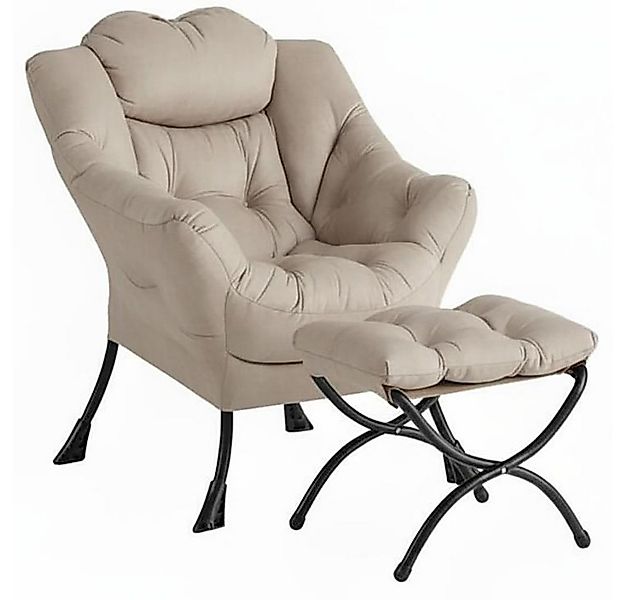 GarveeMore Ohrensessel Relaxsessel mit Hocker Ohrensessel Polstersessel Fau günstig online kaufen