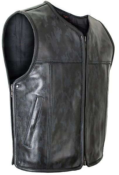 MDM Lederweste Schwarz Camouflage Herren Leder günstig online kaufen