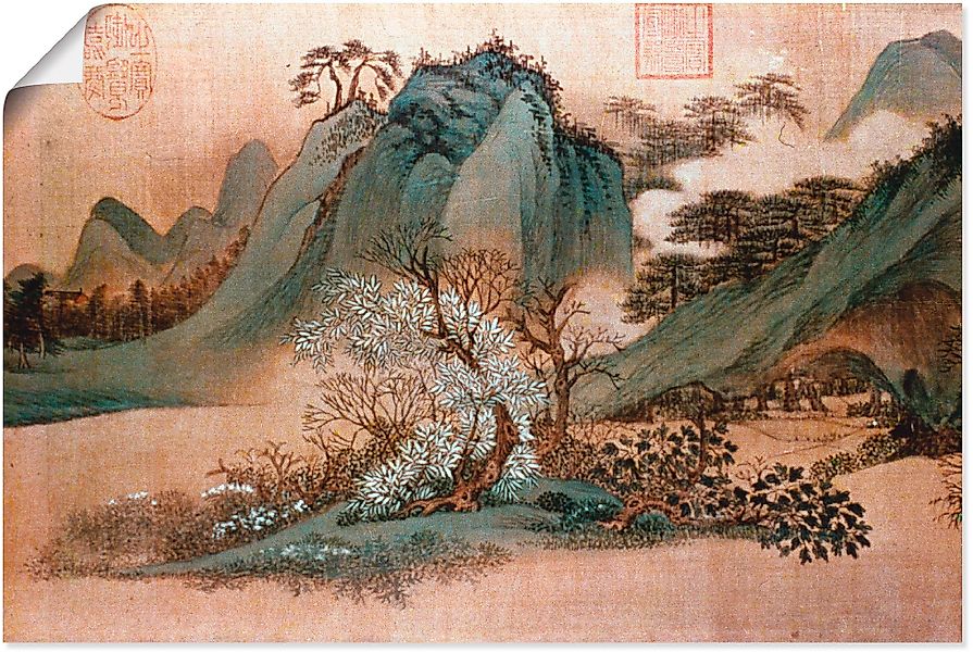 Artland Wandbild »Weiße Wolken und grüne Berge« Asien 1 Stk. tlg. als Leinw günstig online kaufen