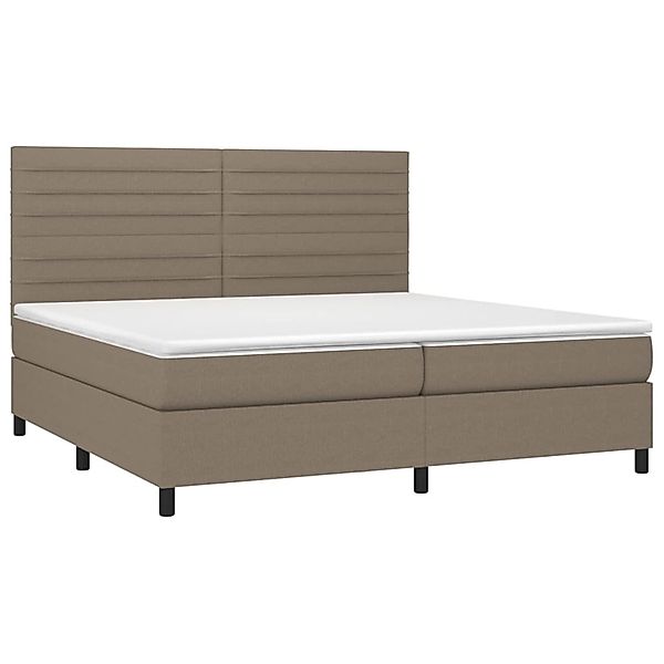 vidaXL Boxspringbett mit Matratze & LED Taupe 200x200 cm Stoff 3134985 günstig online kaufen