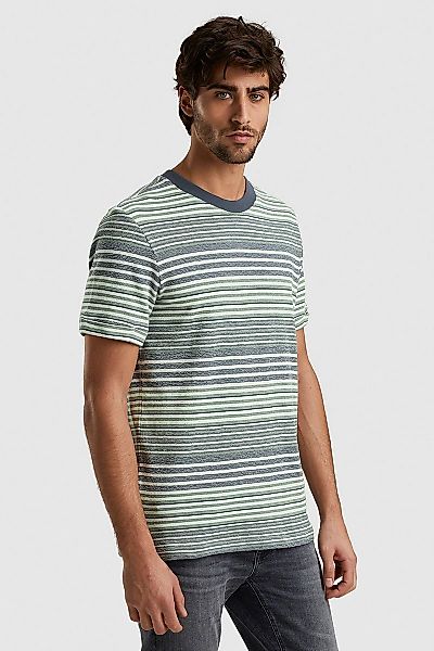 Cast Iron T-shirt Streifen Blau Grün - Größe L günstig online kaufen