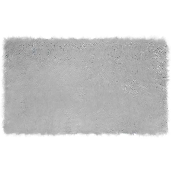 vidaXL Kunstschaffell Teppich Tafalla Grau 100 x 200 cm Polyester 42021525 günstig online kaufen