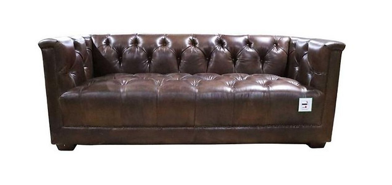 JVmoebel Sofa Sofa 3 Sitzer Chesterfield 3-Sitzer Vintage Braunes Shabby Le günstig online kaufen