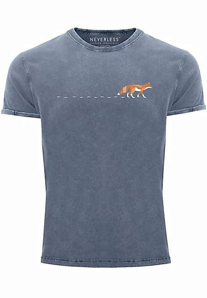 Neverless Print-Shirt Herren T-Shirt Vintage Fuchs Fox Wald Tiermotiv Logo günstig online kaufen