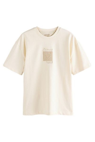 Next T-Shirt Picasso schweres Rundhals-T-Shirt aus Baumwolle (1-tlg) günstig online kaufen