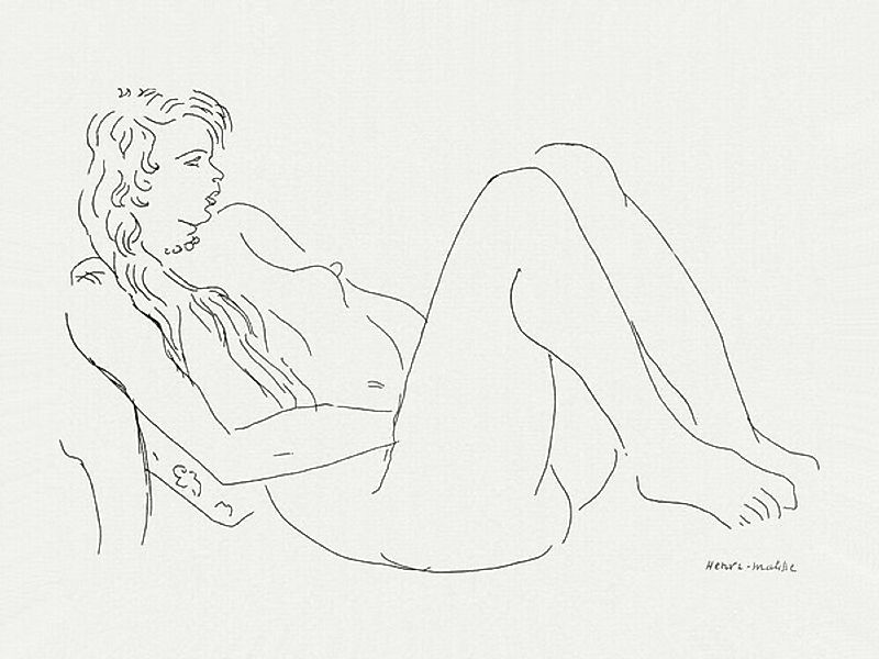 Poster / Leinwandbild - Henri Matisse: Akt Mit Halskette Und Langen Haaren günstig online kaufen