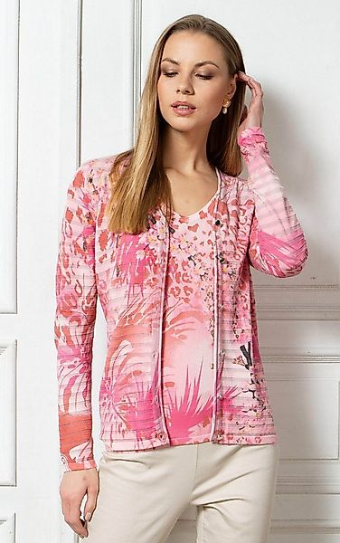 Passioni 2-in-1-Strickjacke Twinset mit floralem Animal-Print günstig online kaufen