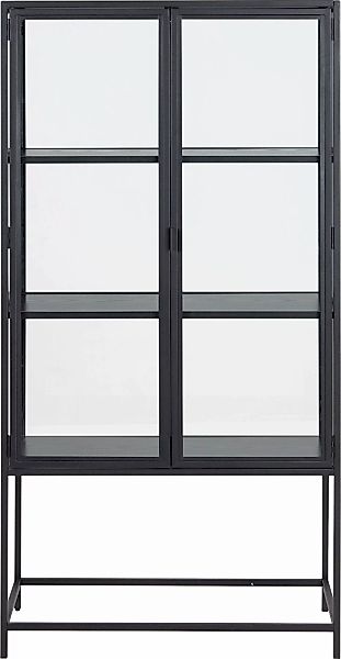 ACTONA GROUP Glasvitrine in schwarz, Stahl - 77x150x35cm (BxHxT) günstig online kaufen