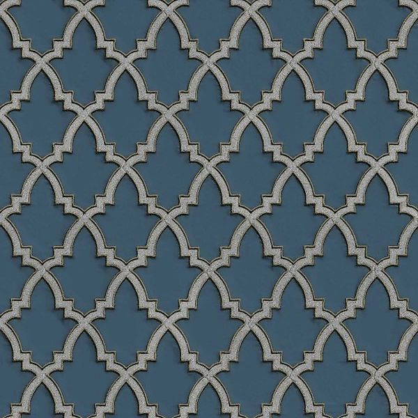DesignID Vliestapete Edles Design DE120027 Blau Vintage Tapete günstig online kaufen