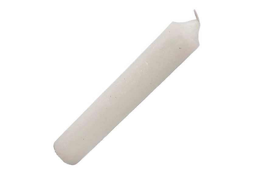 B&S Spitzkerze Rustikale Stabkerze durchgefärbt weiß Ø 3,7 x 25 cm günstig online kaufen