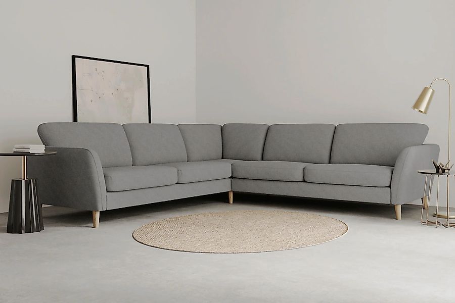 Home affaire Ecksofa "MARSEILLE 278/278 cm, L-Form, Webstoff, Flachgewebe, günstig online kaufen