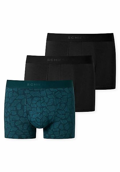 Schiesser 3-er Set Trunks Schwarz mit verschiedenfarbigem Webbund günstig online kaufen