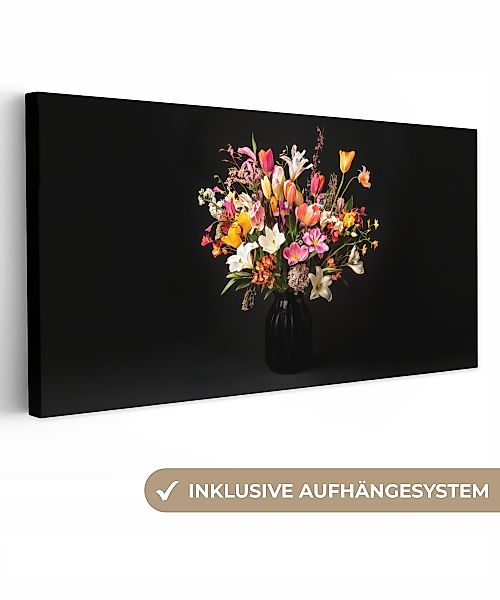 OneMillionCanvasses® Leinwandbild Panorama Vase - Blumen günstig online kaufen