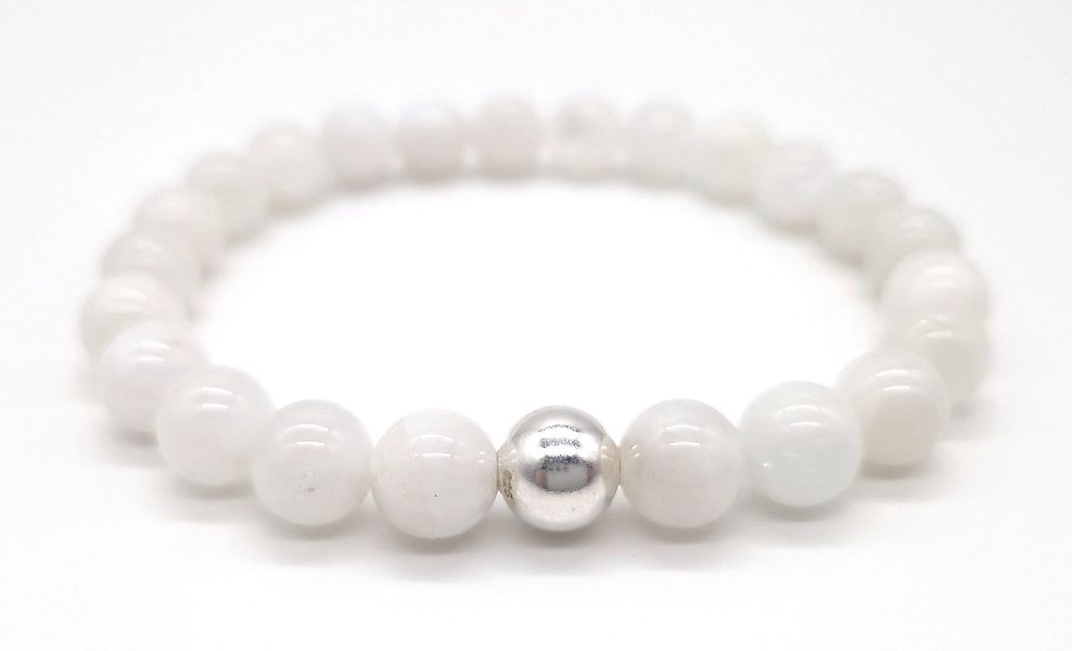 NAHLE Perlenarmband Mondstein 8mm mit 925 günstig online kaufen
