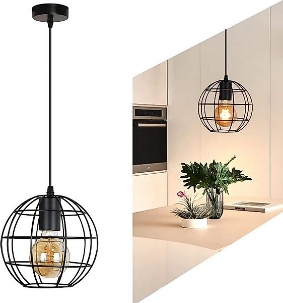 ZMH Pendelleuchte Esstisch Schwarz Retro höhenverstellbar Industrial Deko E günstig online kaufen