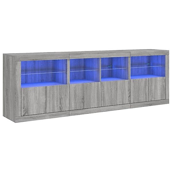 vidaXL Sideboard Sideboard mit LED-Leuchten Grau günstig online kaufen