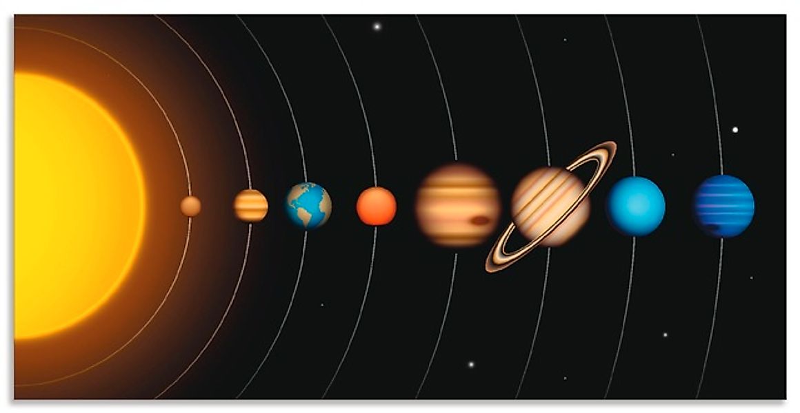 Artland Wandbild »Vector Sonnensystem mit Planeten« Sonnensystem 1 Stk. tlg günstig online kaufen