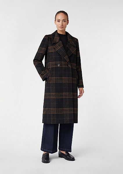 comma Wintermantel Outdoor-Mantel Zweireihiger Blazermantel mit Karomuster günstig online kaufen