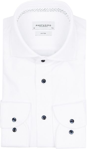 Profuomo Hemd Knitted Single Jersey Weiß - Größe 38 günstig online kaufen