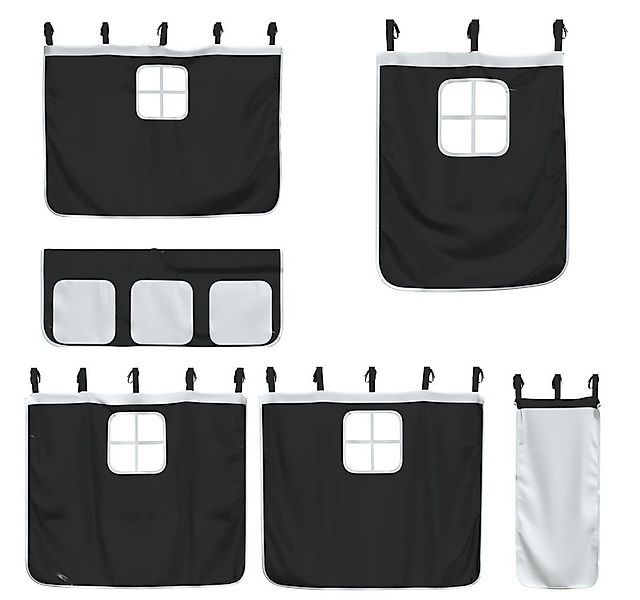 vidaXL Betthimmel Vorhänge für Hochbett Weiß und Schwarz Polyester günstig online kaufen