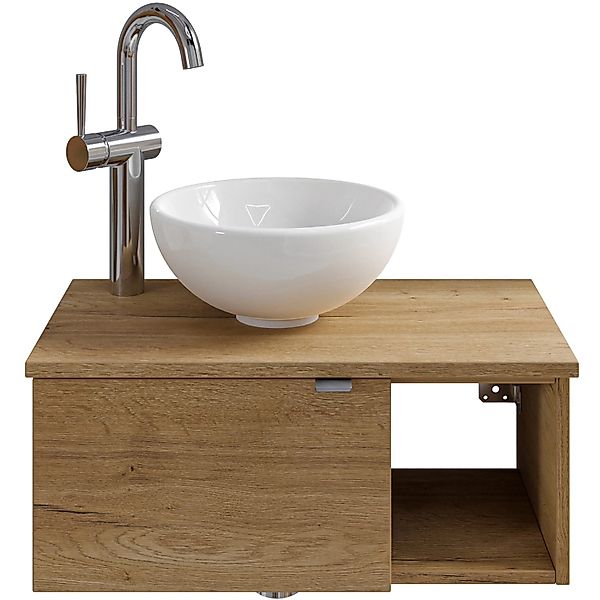 Pelipal Einzelwaschtisch Serie 6915 61 cm Eiche mit Softclose günstig online kaufen