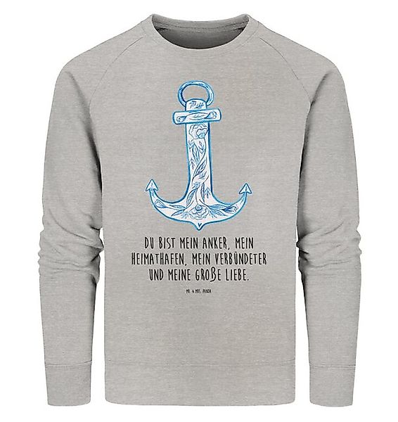 Mr. & Mrs. Panda Longpullover Anker Blau Größe M - Heather Grey - Geschenk, günstig online kaufen