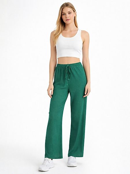 fashionshowcase Palazzohose Damen Crinkle Hose mit elastischem Bund & Tunne günstig online kaufen
