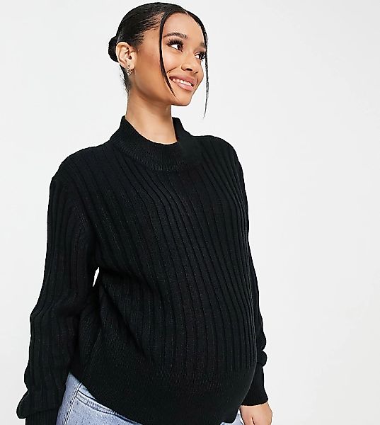 Wednesday's Girl Maternity – Ultimativer, lässiger Pullover aus Rippstrick- günstig online kaufen